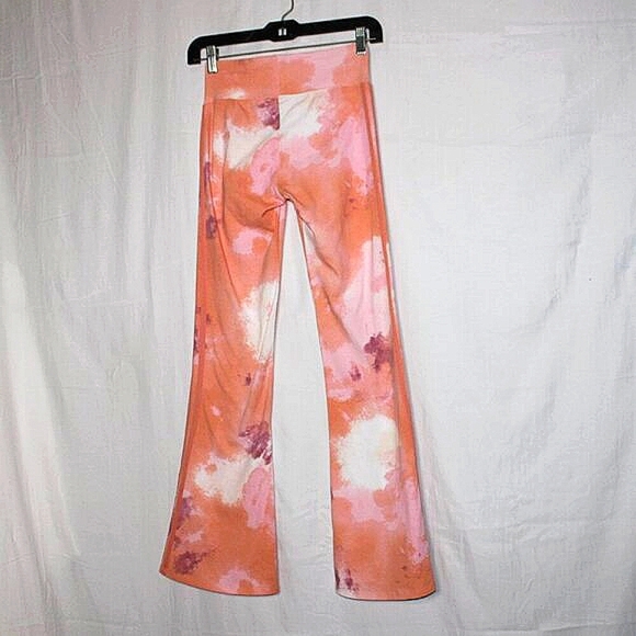 Adidas Girls’ Flare Leg Pants - Size 14 - NWT - Peach Tie-Dye - Picture 6 of 7
